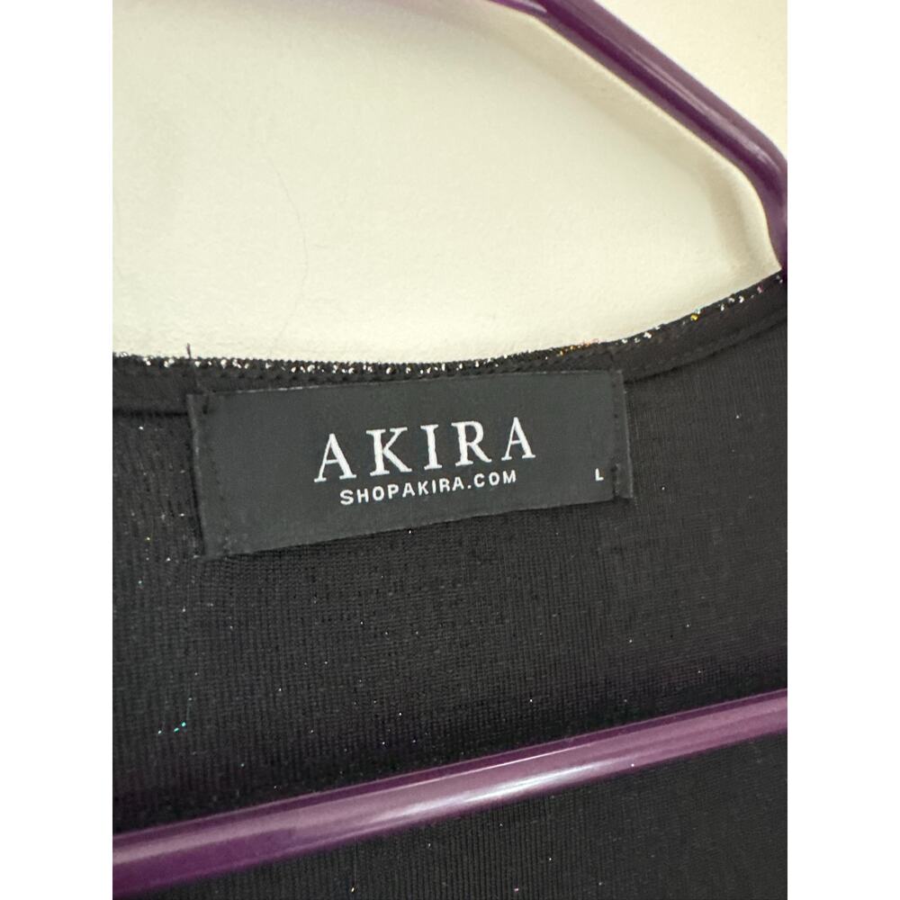 Akira Metallic Sparkle Glitter Glam Wrap Style Mini Party Dress Size, Large - Picture 3 of 8